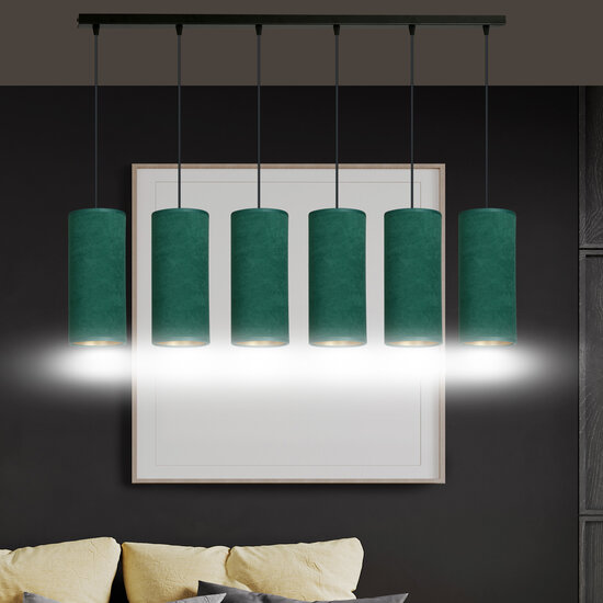 Lampe à suspension Odsherred 6 tubes XXL verte 6x E27
