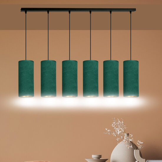 Lampe à suspension Odsherred 6 tubes XXL verte 6x E27