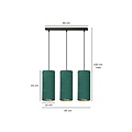 Lampe suspendue moyenne Odsherred 3 cylindres verte 3x E27