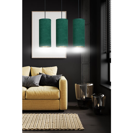 Lampe suspendue moyenne Odsherred 3 cylindres verte 3x E27