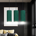 Lampe suspendue moyenne Odsherred 3 cylindres verte 3x E27
