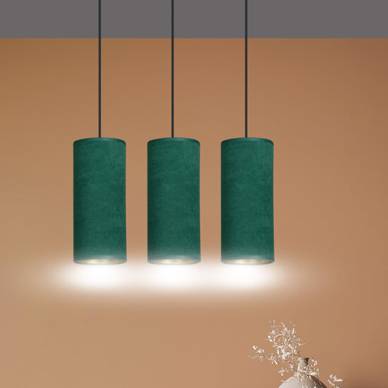 Odsherred Lámpara colgante mediana 3 cilindros verde 3x E27