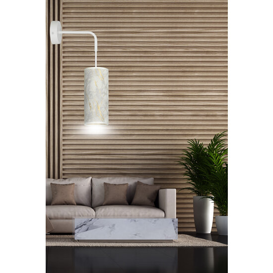 Aplique Ringsted blanco 1x E27 estructura mármol