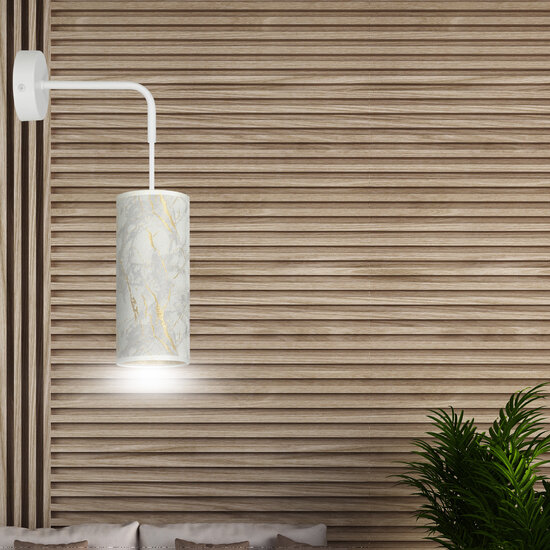 Aplique Ringsted blanco 1x E27 estructura mármol