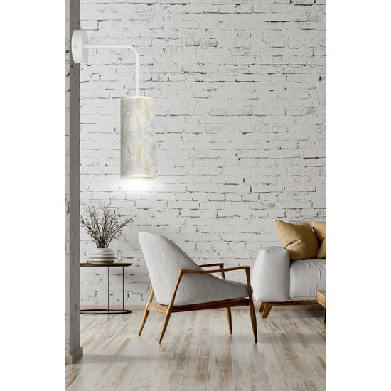 Applique blanche Ringsted 1x E27 structure en marbre