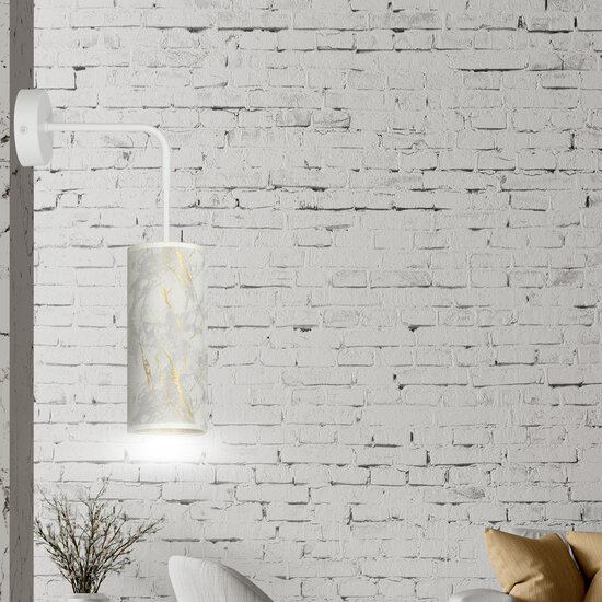 Emibig Emibig Aplique de pared blanca Ringsted 1x E27 estructura de mármol - Ideal para una iluminación elegante