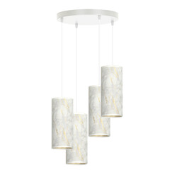 Ringsted large round pendant lamp with 4 tubes of white marble 4x E27