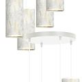 Ringsted grande suspension ronde avec 4 tubes de marbre blanc 4x E27