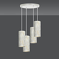 Ringsted grande suspension ronde avec 4 tubes de marbre blanc 4x E27