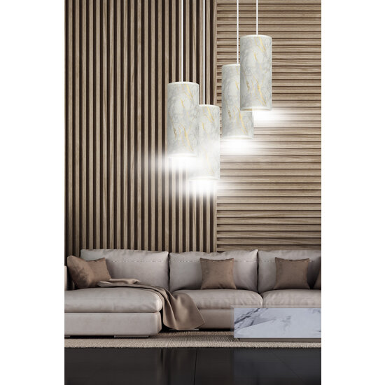 Emibig Emibig Ringsted large round pendant lamp with 4 tubes of white marble 4x E27 - Perfect lighting for any space