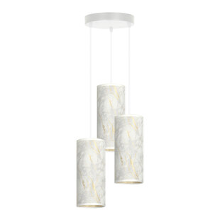 Ringsted round pendant lamp with 3 tubes white marble 3x E27