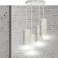Emibig Emibig Ringsted grote ronde pendellamp met 4 kokers wit marmer 4x E27 - Perfecte verlichting voor elke ruimte