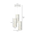 Suspension ronde Ringsted à 3 tubes marbre blanc 3x E27