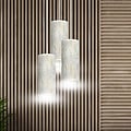 Emibig Emibig Lampe suspendue ronde Ringsted avec 3 tubes en marbre blanc 3x E27 - Éclairage idéal pour tout espace