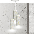 Ringsted round pendant lamp with 3 tubes white marble 3x E27
