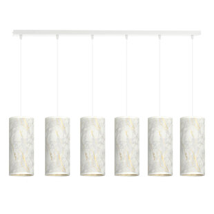 Lampe à suspension géante Ringsted 6 cylindres noir marbré 6x E27