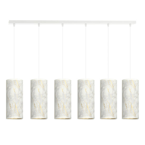 Lampe à suspension géante Ringsted 6 cylindres noir marbré 6x E27