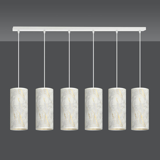 Ringsted 6 cilinders gigant hanglamp zwart gemarbreerd 6x E27