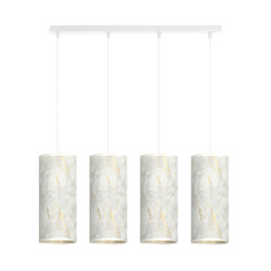 Ringsted 4 cilinders grote hanglamp wit gemarbreerd 4x E27
