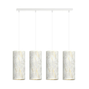 Emibig Ringsted 4 cylindres grande lampe suspendue blanche marbrée 4x E27
