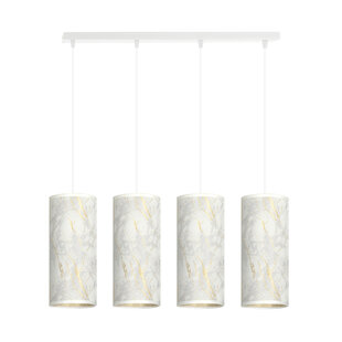 Ringsted 4 cylinders large hanging lamp white marbled 4x E27
