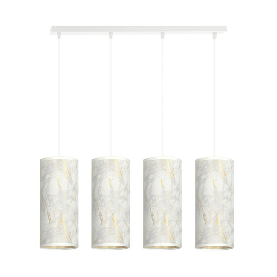 Emibig Emibig Ringsted lámpara colgante grande de 4 cilindros blanca veteada 4x E27 - Iluminación ideal para cualquier espacio