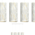 Emibig Emibig Ringsted lámpara colgante grande de 4 cilindros blanca veteada 4x E27 - Iluminación ideal para cualquier espacio