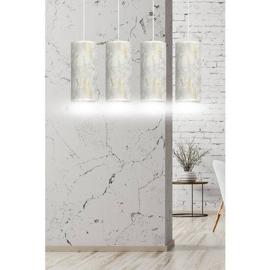 Ringsted 4 cylinders large hanging lamp white marbled 4x E27