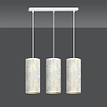 Ringsted 3 cylindres suspension moyenne blanc marbré 3x E27