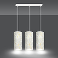 Ringsted 3 cylindres suspension moyenne blanc marbré 3x E27