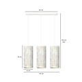 Emibig Emibig Ringsted 3 cilinders medium hanglamp wit gemarbreerd 3x E27 - Creëer een sfeervolle ambiance in uw huis