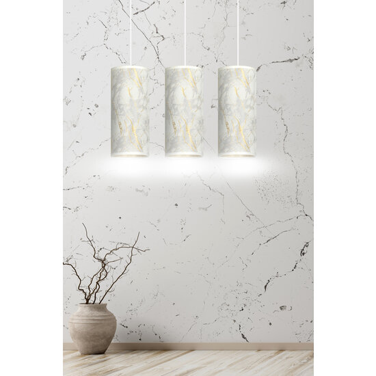 Emibig Emibig Ringsted 3 cylinders medium hanging lamp white marbled 3x E27 - Create a cozy atmosphere in your home