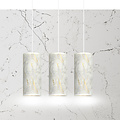 Ringsted 3 cilinders medium hanglamp wit gemarbreerd 3x E27