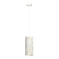 Emibig Emibig Lámpara colgante de cilindro único Ringsted blanca veteada E27 - Ideal para un toque moderno en tu hogar