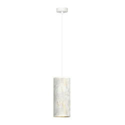 Ringsted single cylinder hanging lamp white marbled E27