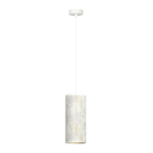 Ringsted single cylinder hanging lamp white marbled E27