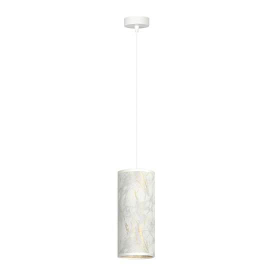 Emibig Emibig Lámpara colgante de cilindro único Ringsted blanca veteada E27 - Ideal para un toque moderno en tu hogar