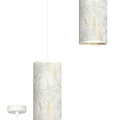 Emibig Emibig Lampe suspendue à cylindre unique Ringsted blanche marbrée E27 - Idéale pour une touche moderne dans votre intérieur