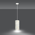 Ringsted single cylinder hanging lamp white marbled E27