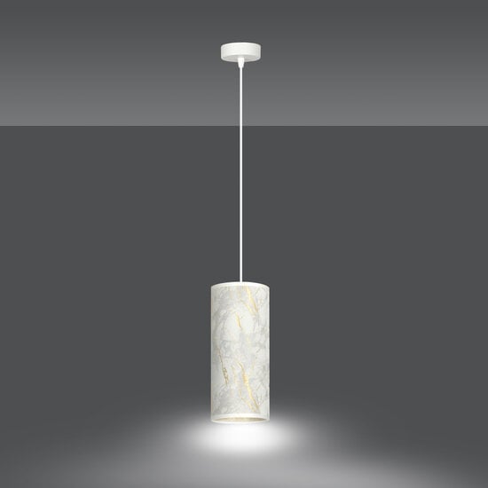 Emibig Emibig Ringsted single cylinder hanging lamp white marbled E27 - Ideal for a modern touch in your home