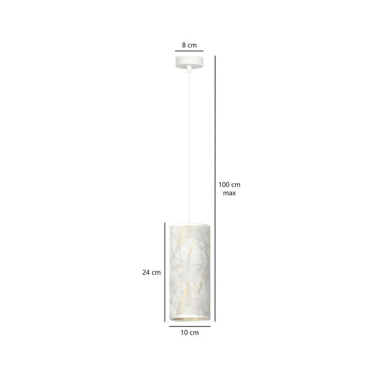 Emibig Emibig Ringsted single cylinder hanging lamp white marbled E27 - Ideal for a modern touch in your home