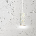 Suspension monocylindre Ringsted blanc marbré E27