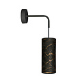 Fakse zwarte wandlamp 1x E27 marmer structuur