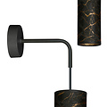 Fakse zwarte wandlamp 1x E27 marmer structuur