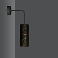 Fakse zwarte wandlamp 1x E27 marmer structuur