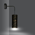 Fakse zwarte wandlamp 1x E27 marmer structuur