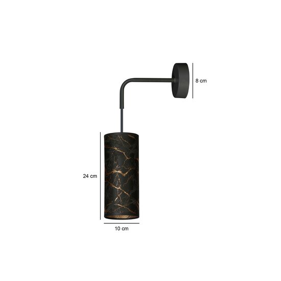 Emibig Emibig Applique murale noire Fakse 1x E27 structure marbrée - Éclairage parfait pour chaque espace