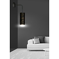 Fakse zwarte wandlamp 1x E27 marmer structuur