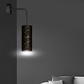 Fakse zwarte wandlamp 1x E27 marmer structuur