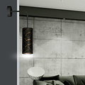 Fakse zwarte wandlamp 1x E27 marmer structuur